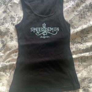 Y2K speed demon tank top Barrett Jackson Muscle car graphic grunge St.wear vibe